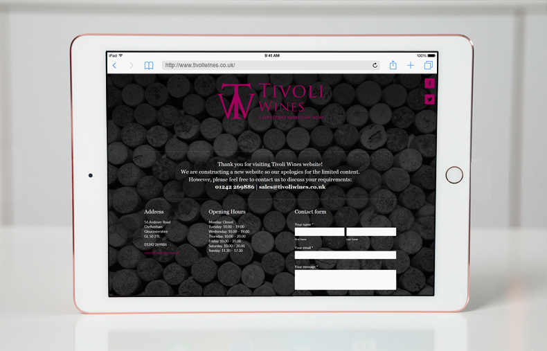 Tivoli Wines website